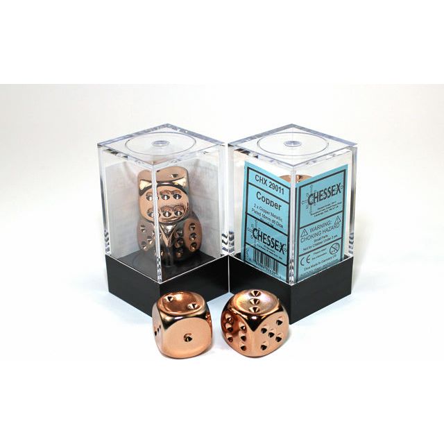 Chessex Copper Metallic Six-Sided 16mm Dice Pair
