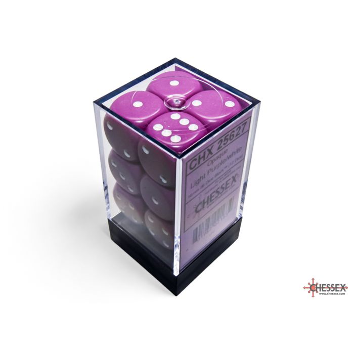 Chessex Opaque Light Purple/White Six-Sided 16mm Dice