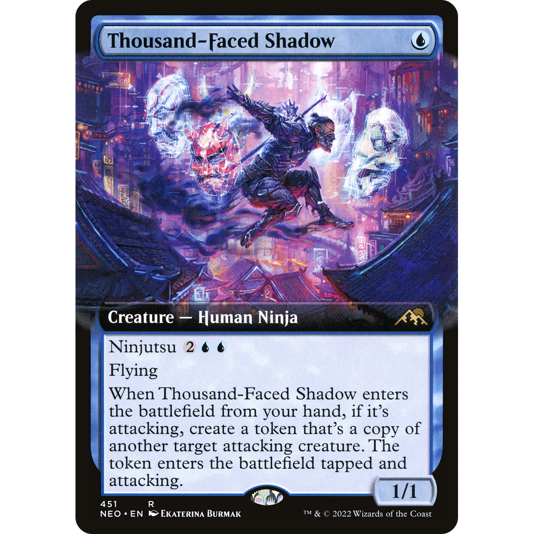 Thousand-Faced Shadow (NEO-451) - Kamigawa: Neon Dynasty: (Extended Art) Foil