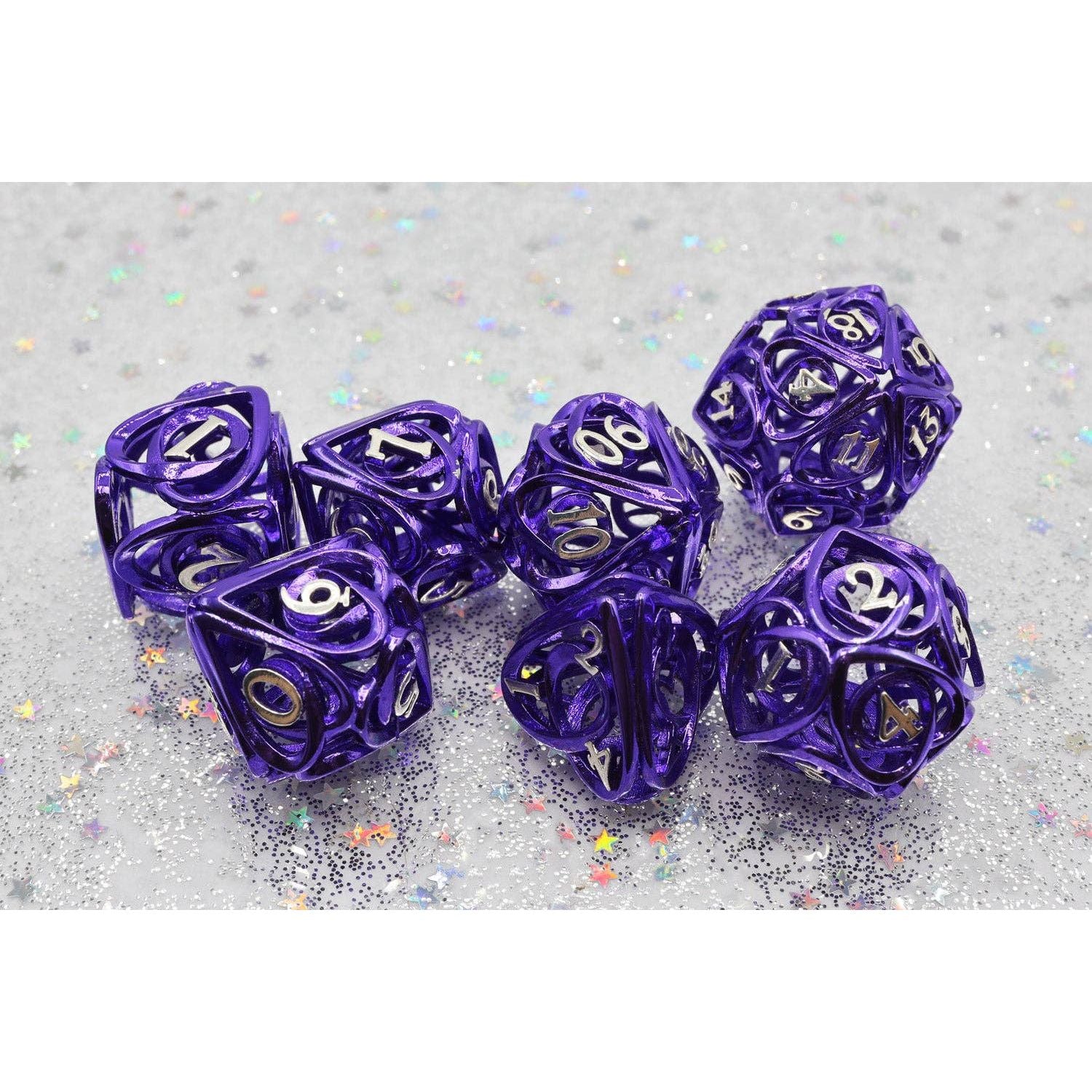 Hollow Hearts: Purple - Metal RPG Dice Set