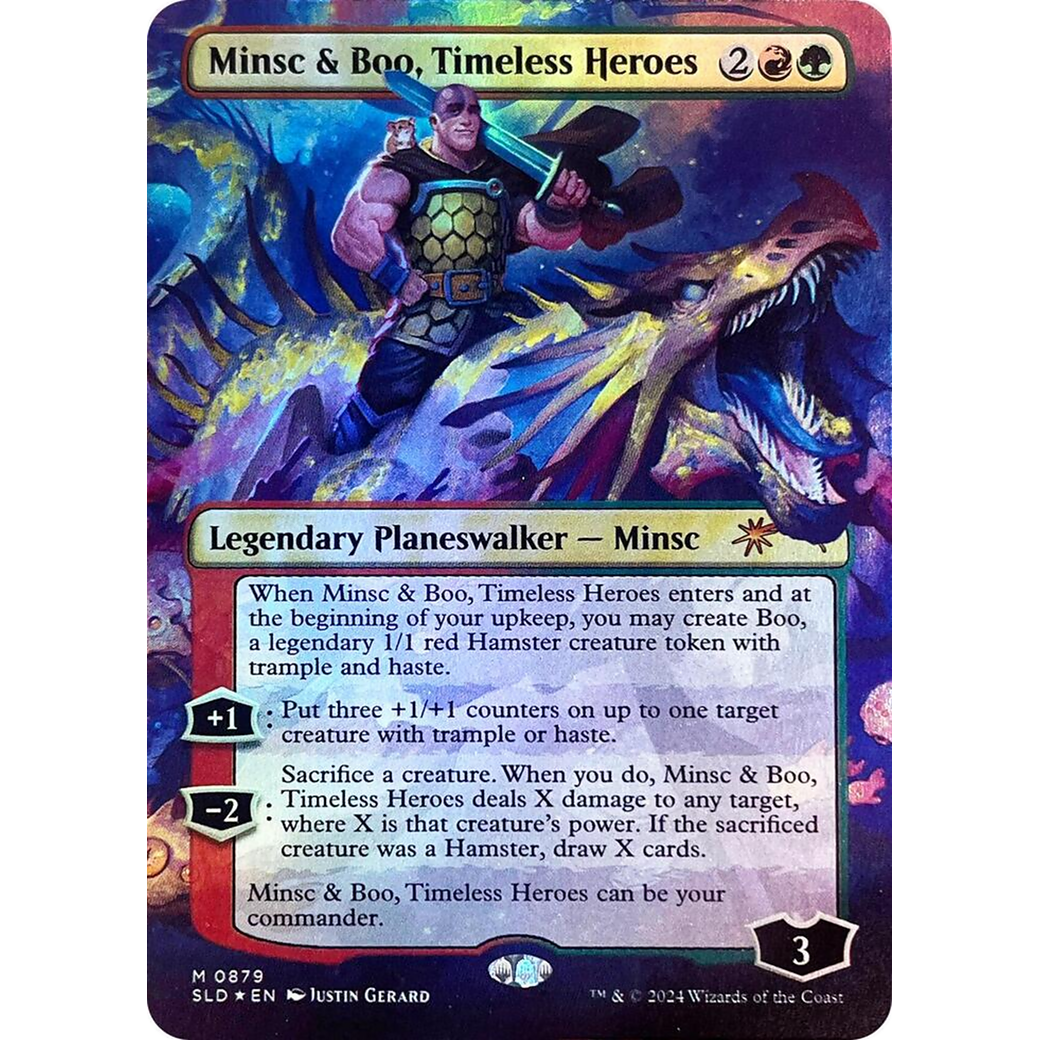 Minsc & Boo, Timeless Heroes (Rainbow Foil) (SLD-879) - Secret Lair Drop (Borderless) Foil