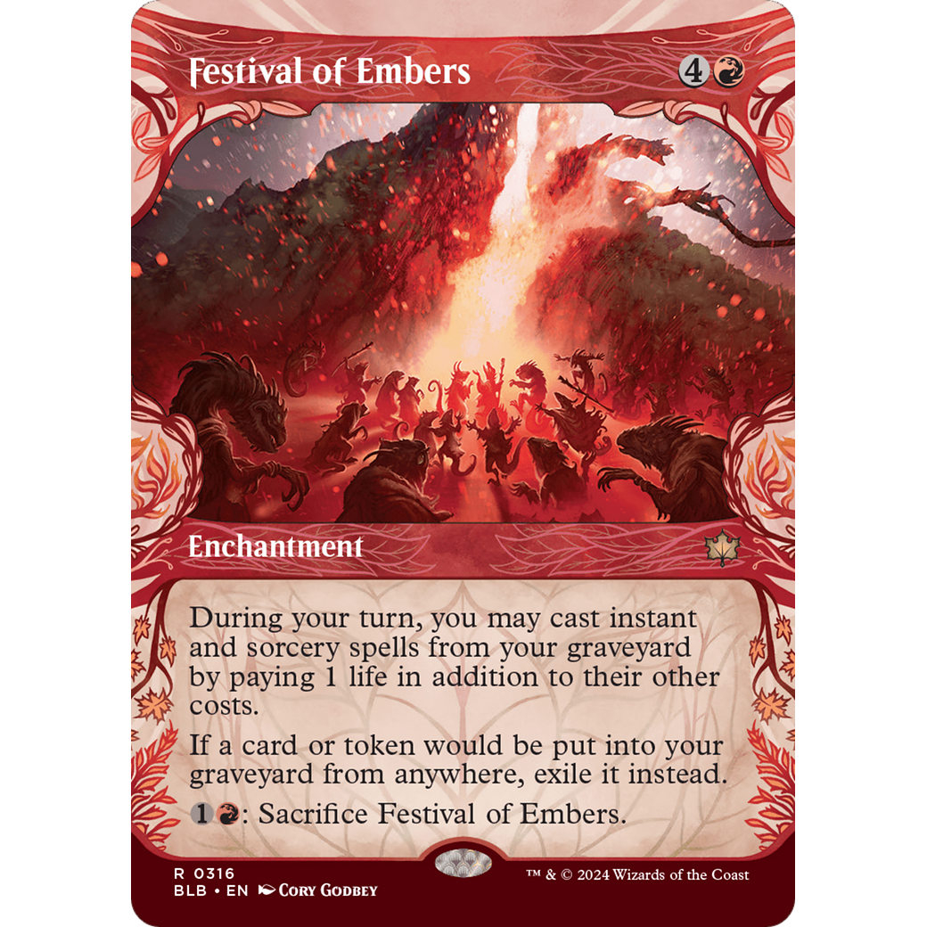 Festival of Embers (BLB-316) - Bloomburrow: (Showcase) (Borderless) Foil