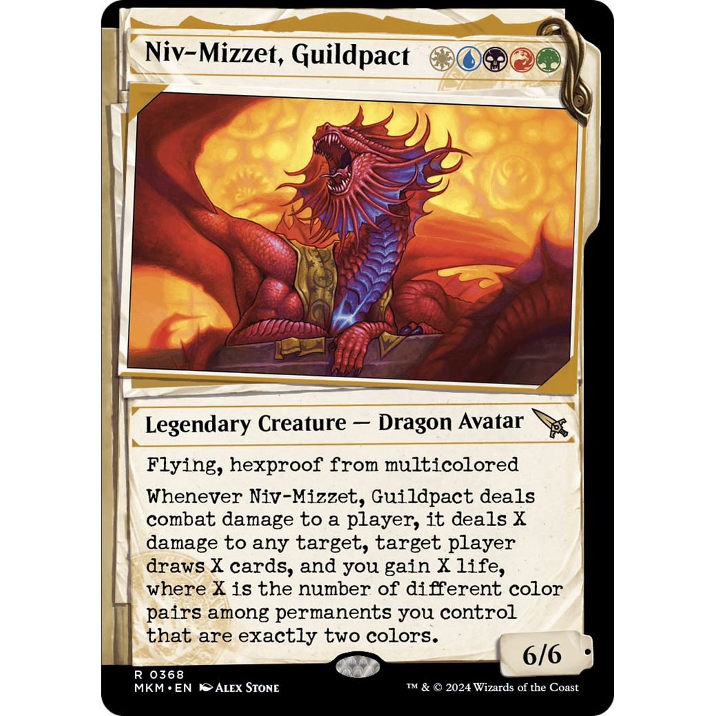 Niv-Mizzet, Guildpact (MKM-368) - Murders at Karlov Manor: (Showcase) Foil