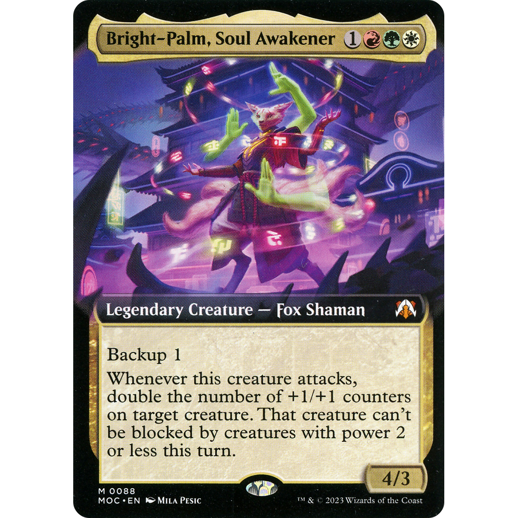 Bright-Palm, Soul Awakener (MOC-088) - March of the Machine Commander: (Extended Art) Foil