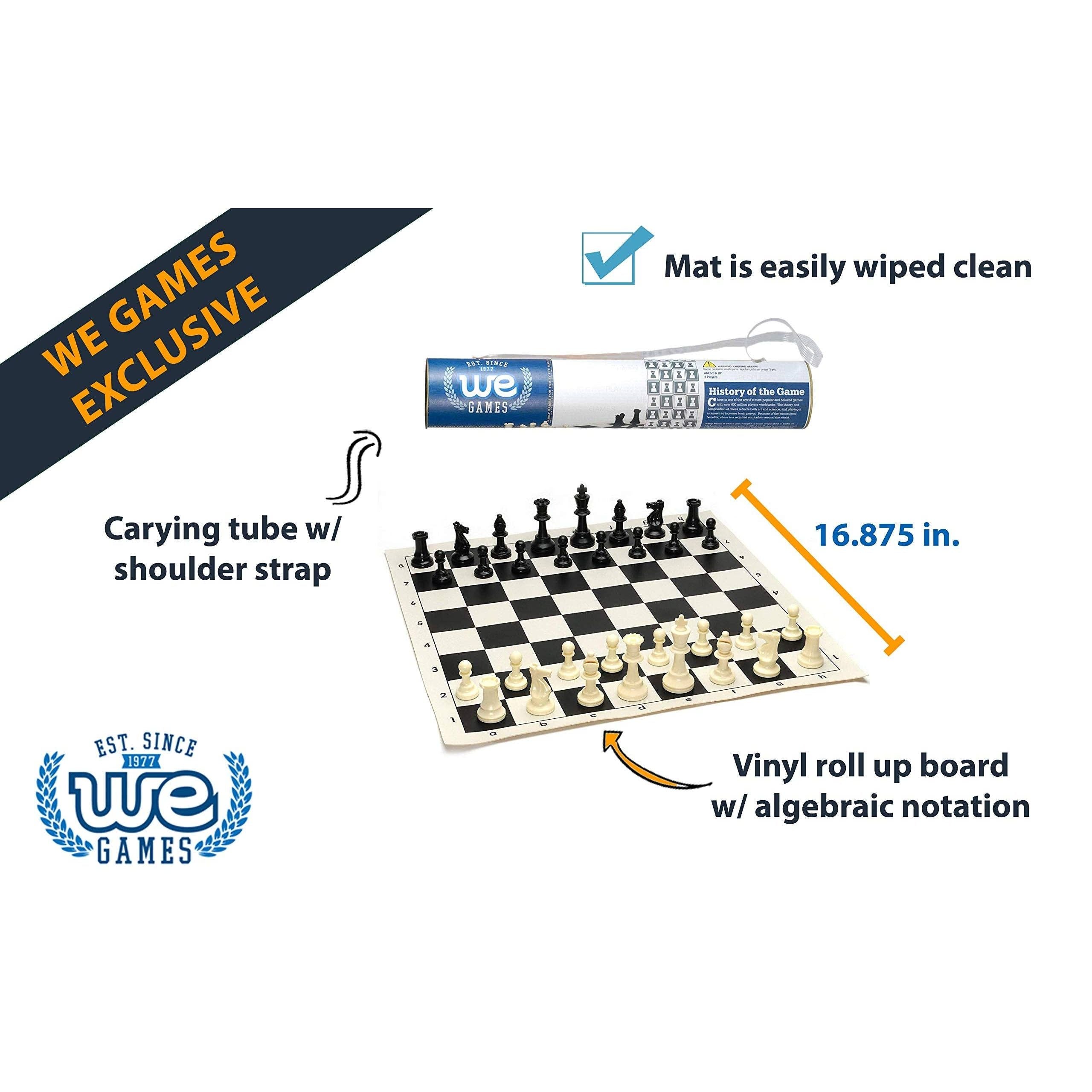 Travel Chess Set for Adults and Beginners, 17 in. Roll-Up