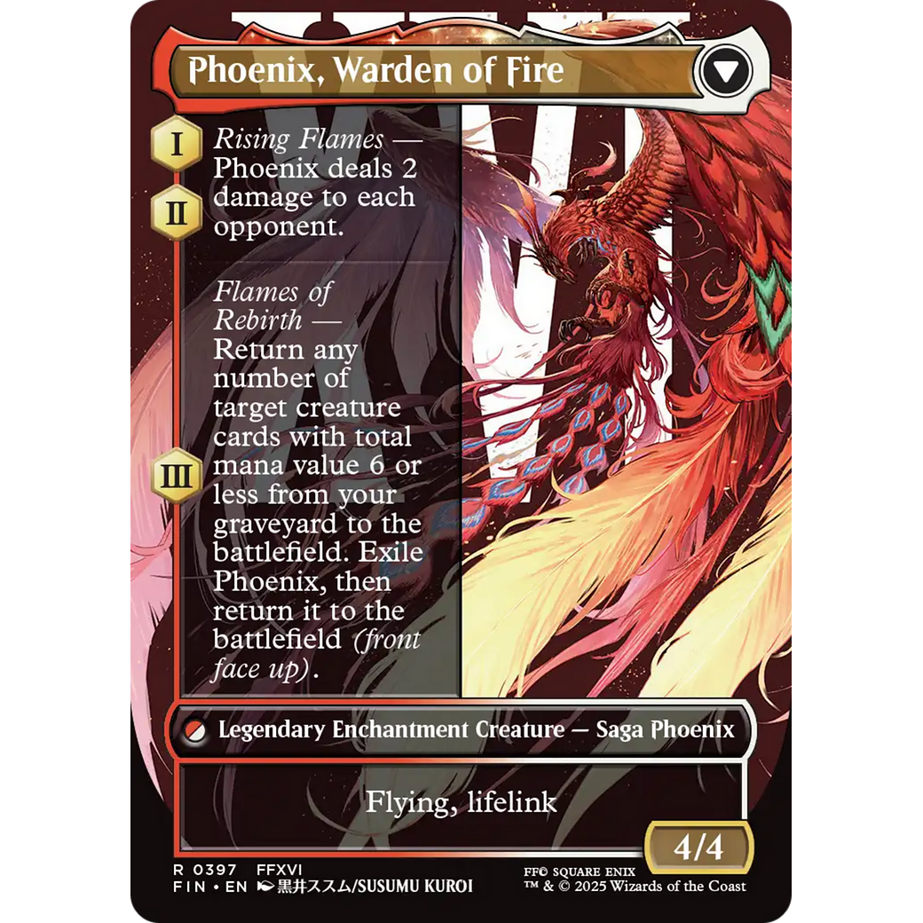 Joshua, Phoenix's Dominant // Phoenix, Warden of Fire (FIN-397) - FINAL FANTASY: (enchantment) (Borderless)