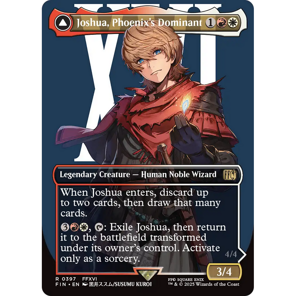 Joshua, Phoenix's Dominant // Phoenix, Warden of Fire (FIN-397) - FINAL FANTASY: (enchantment) (Borderless) Foil