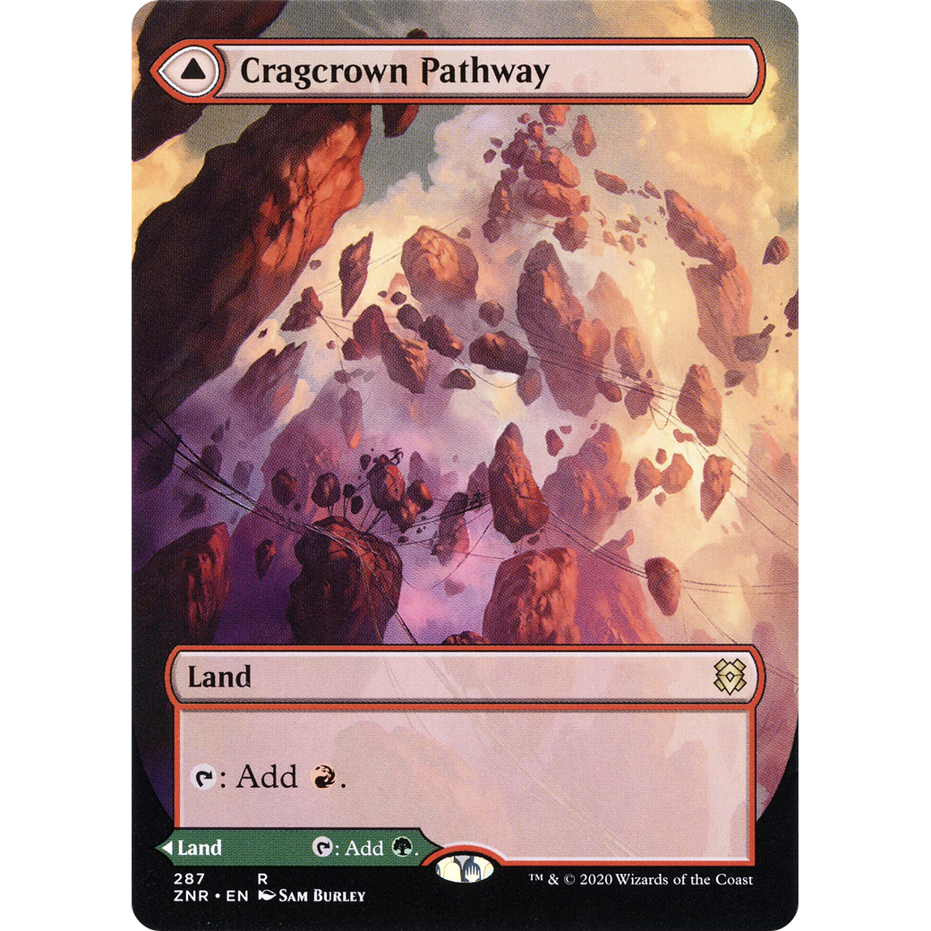 Cragcrown Pathway (Borderless) (ZNR-287) - Zendikar Rising: (Showcase) (Borderless) Foil