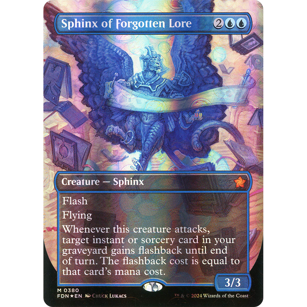 Sphinx of Forgotten Lore (FDN-380) - Foundations (Borderless) Foil