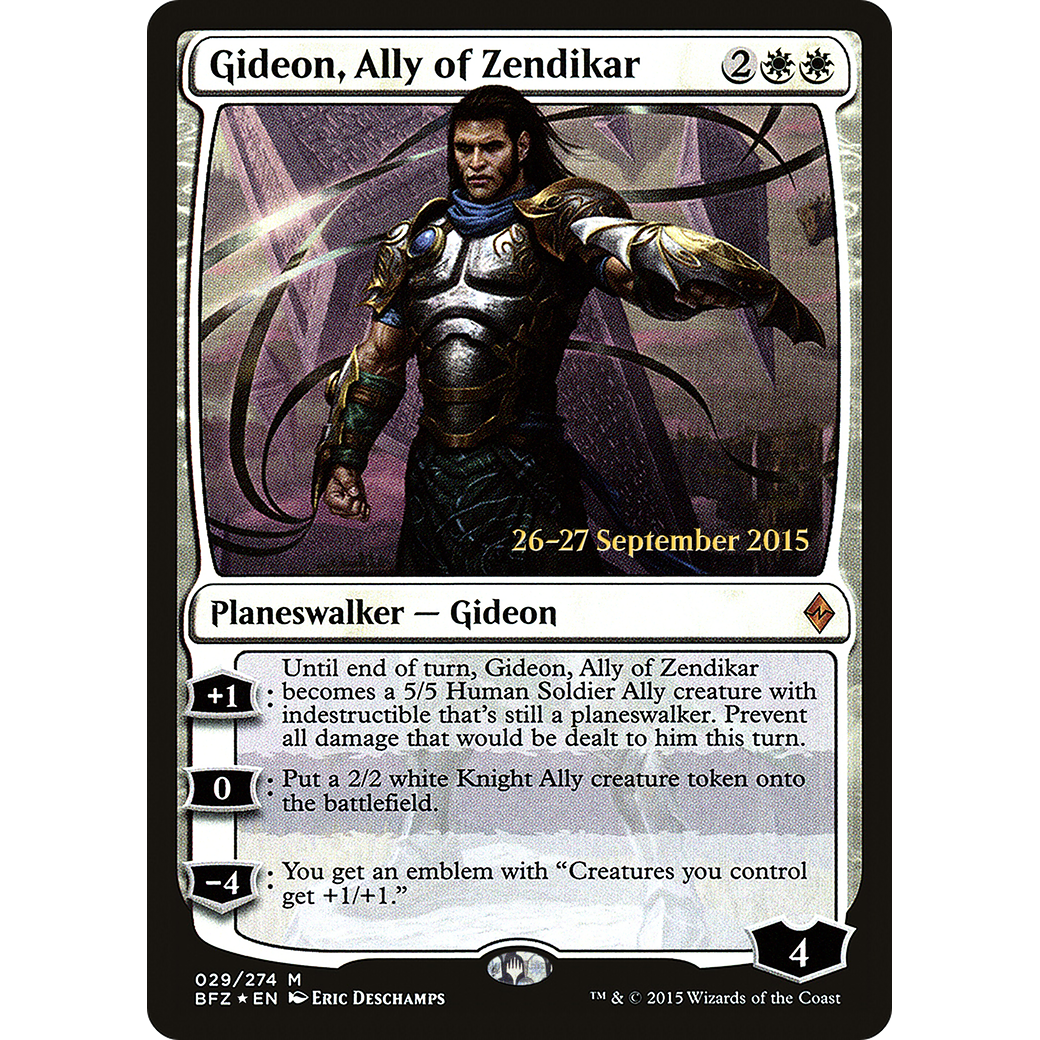 Gideon, Ally of Zendikar (PRE-029) - Battle for Zendikar Promos Foil