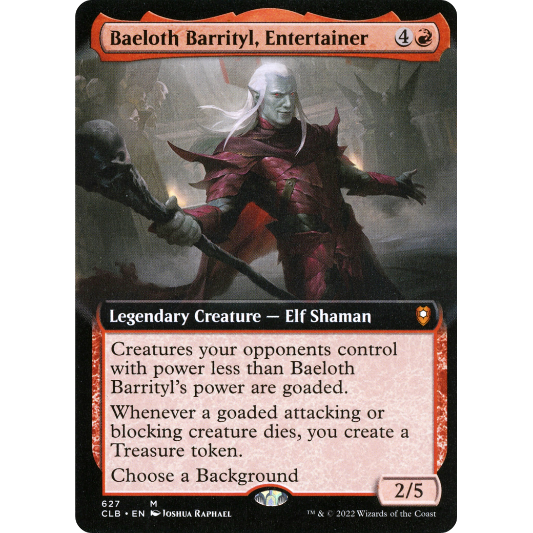 Baeloth Barrityl, Entertainer (CLB-627) - Commander Legends: Battle for Baldur's Gate: (Extended Art)