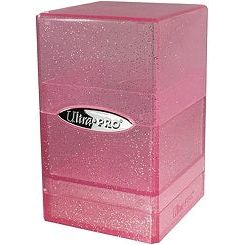 Glitter Pink Satin Tower Deck Box