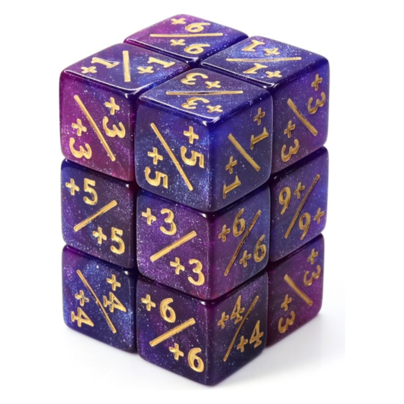 +1/+1 Dark Blue & Purple Glitter Counters for Magic - set of 8