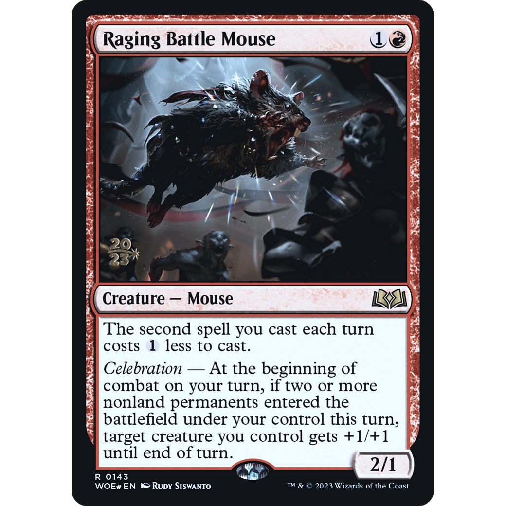 Raging Battle Mouse (PRE-143S) - Wilds of Eldraine Promos Foil