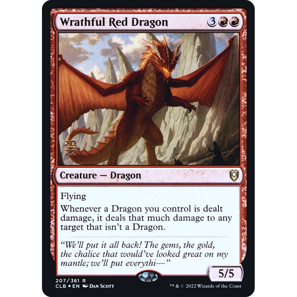 Wrathful Red Dragon (PRE-207S) - Battle for Baldur's Gate Promos Foil