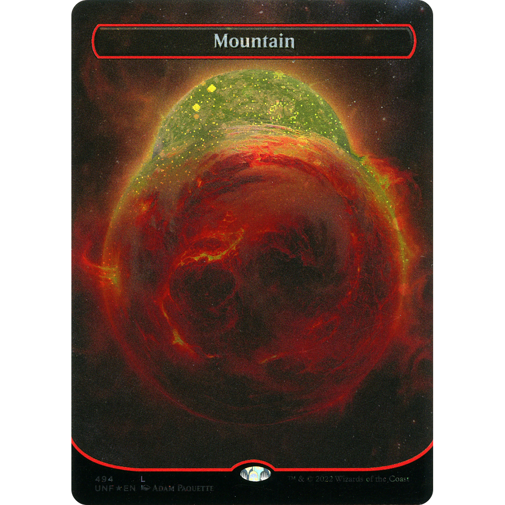 Mountain (494) (Borderless) (Galaxy Foil) (UNF-494) - Unfinity (Borderless) Foil