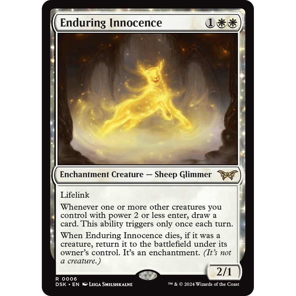 Enduring Innocence (DSK-006) - Duskmourn: House of Horror: (enchantment) Foil