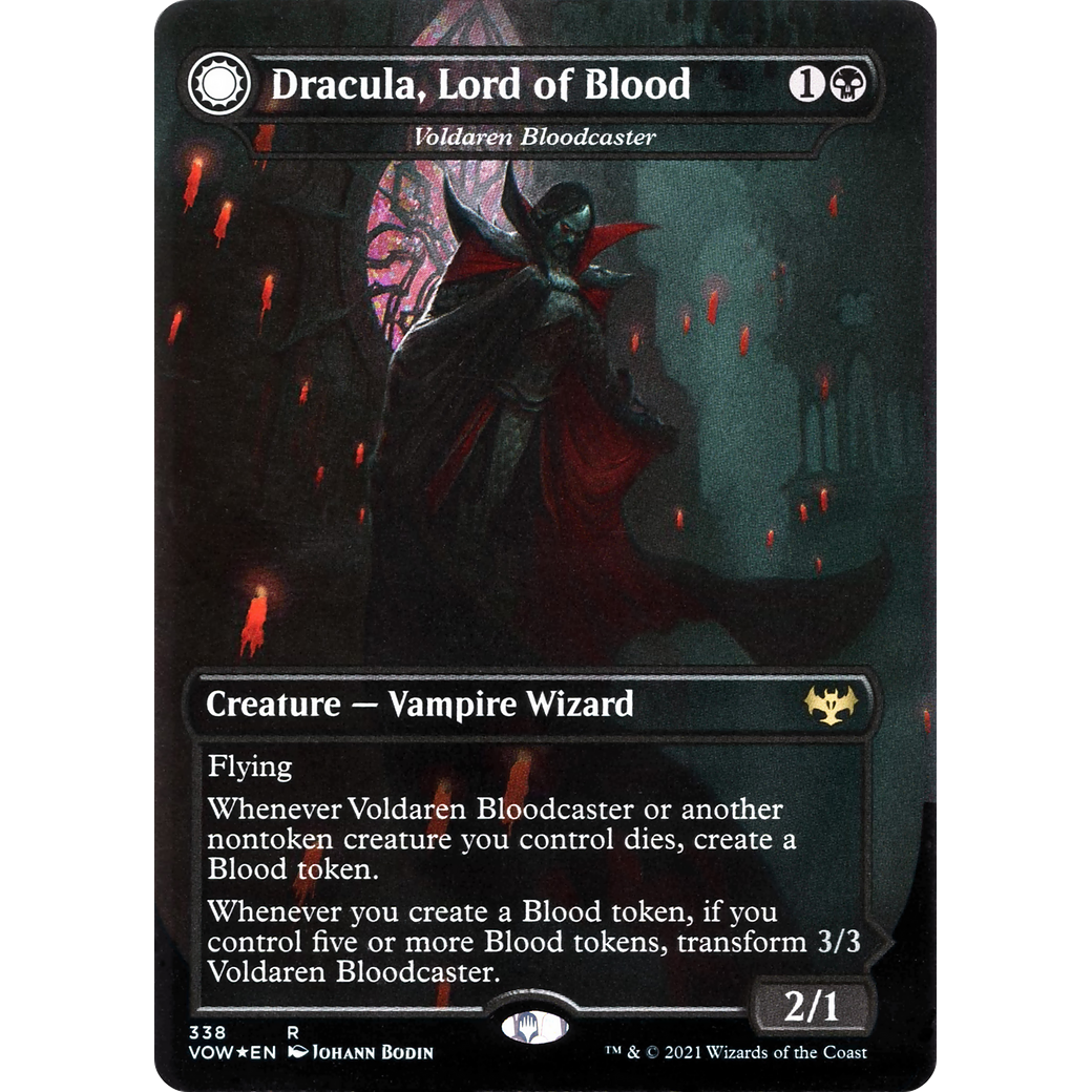 Dracula, Lord of Blood - Voldaren Bloodcaster (VOW-338) - Innistrad: Crimson Vow: (Double Faced Transform) (Borderless)