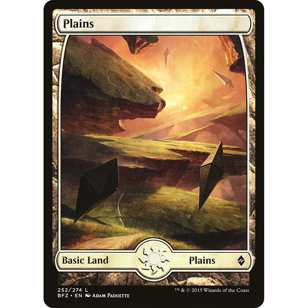 Plains (252) - Full Art (BFZ-252) - Battle for Zendikar Foil