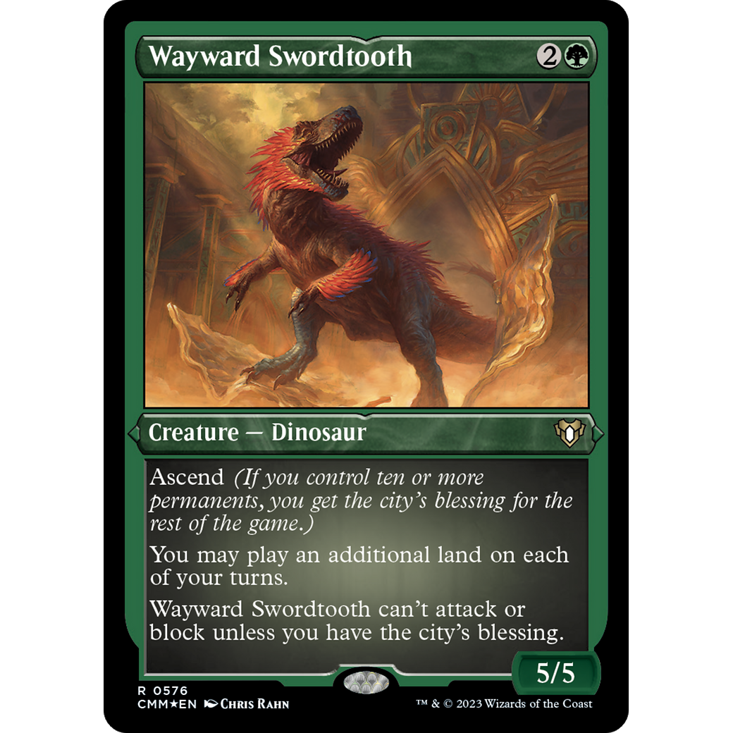 Wayward Swordtooth (CMM-576) - Commander Masters Etched Foil