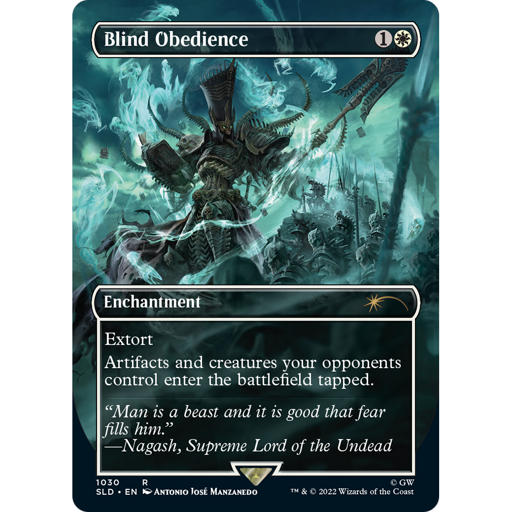 Blind Obedience (Borderless) (SLD-1030) - Secret Lair Drop (Borderless) Foil
