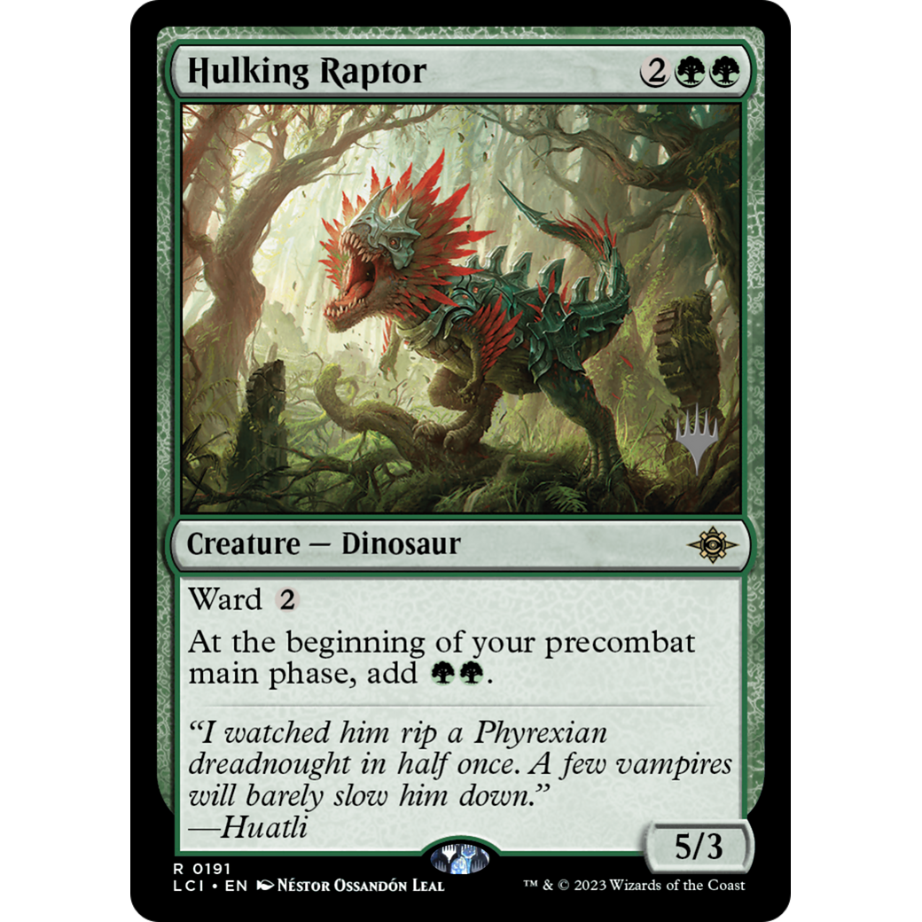 Hulking Raptor (PPLCI-191P) - The Lost Caverns of Ixalan Promos
