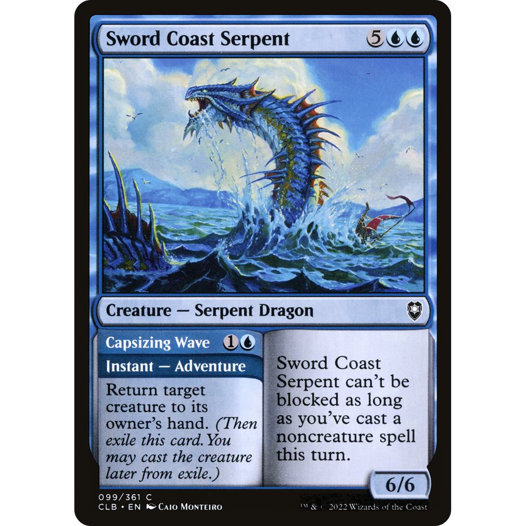 Sword Coast Serpent // Capsizing Wave (CLB-099) - Commander Legends: Battle for Baldur's Gate Foil