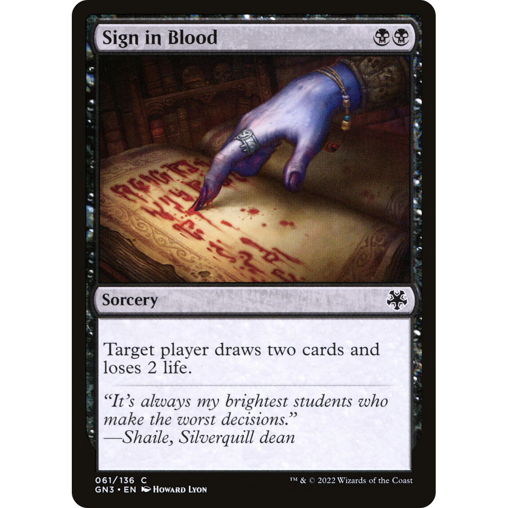 Sign in Blood (GN3-061) - Game Night: Free-for-All