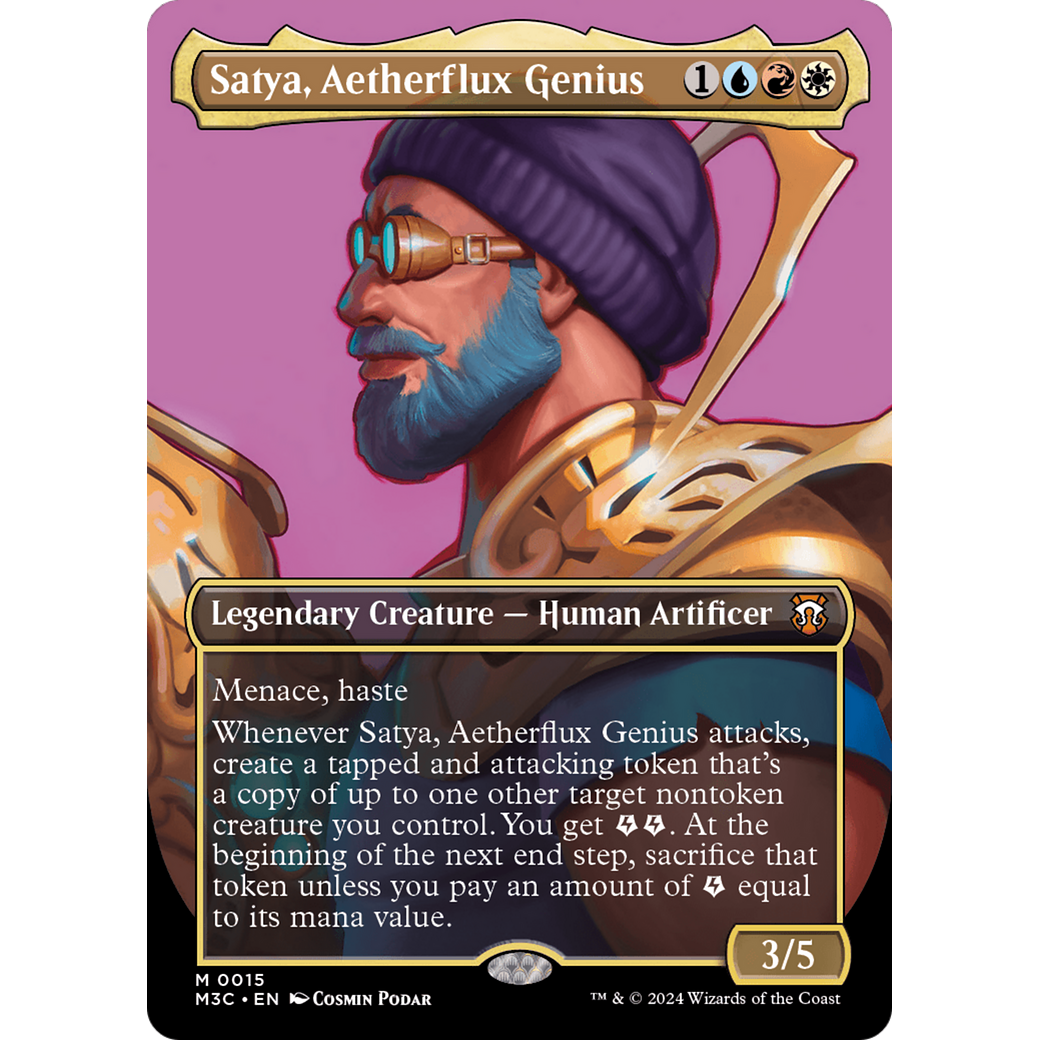 Satya, Aetherflux Genius (M3C-015) - Modern Horizons 3 Commander (Borderless) Foil