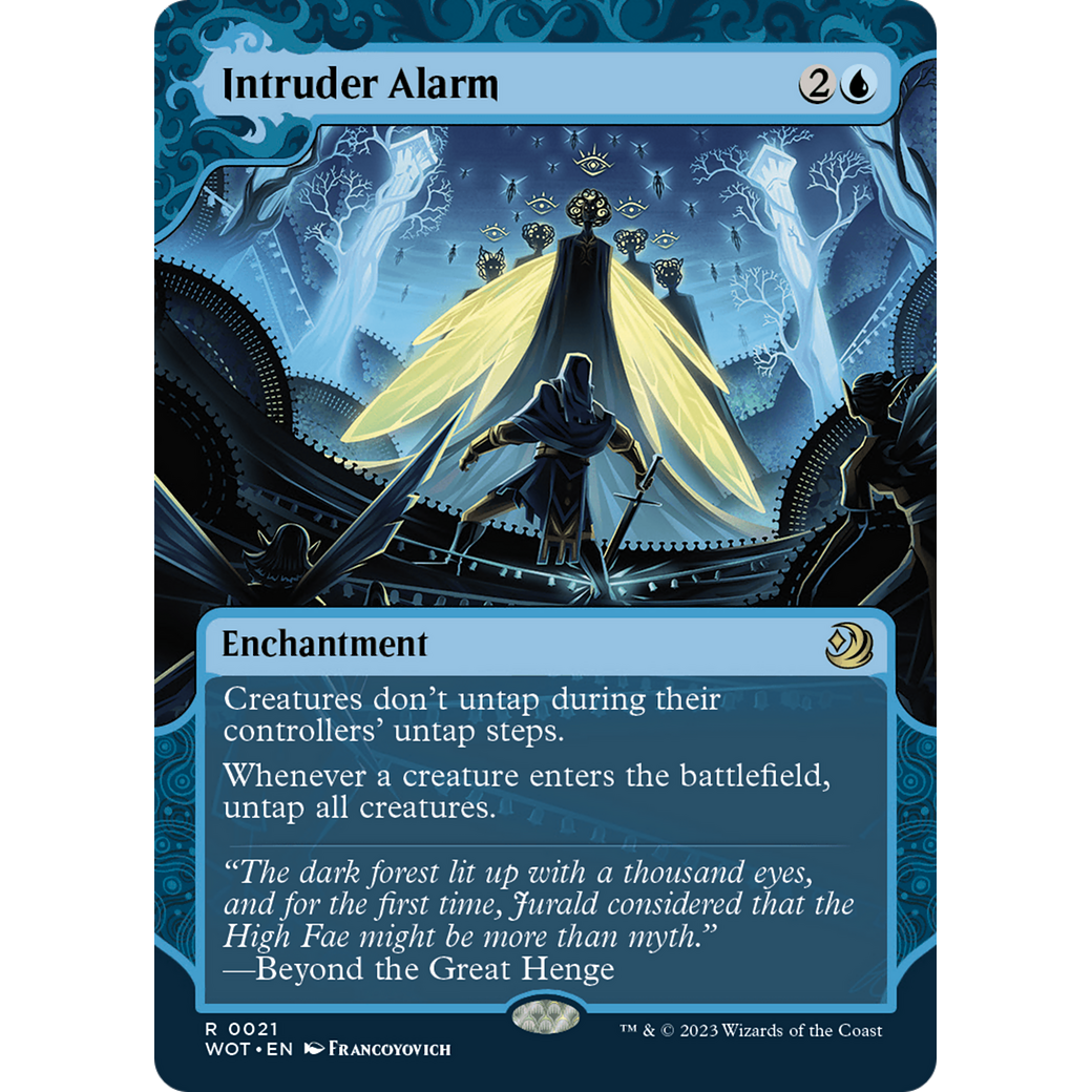 Intruder Alarm (WOT-021) - Wilds of Eldraine: Enchanting Tales: (Showcase) (Borderless) Foil