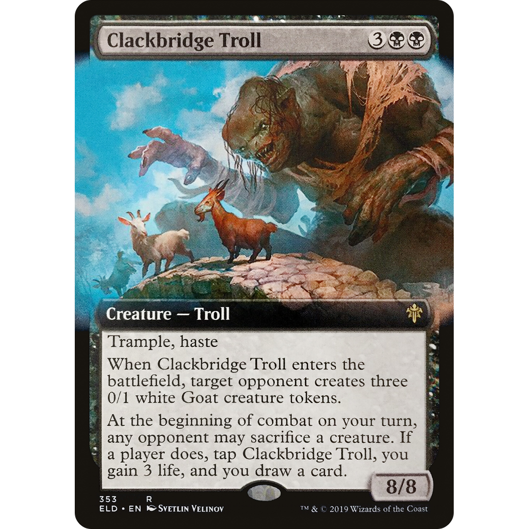 Clackbridge Troll (Extended Art) (ELD-353) - Throne of Eldraine: (Extended Art)