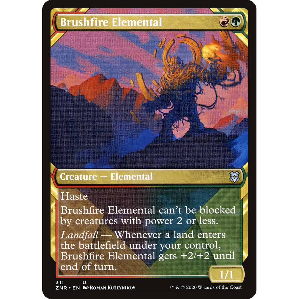 Brushfire Elemental (Showcase) (ZNR-311) - Zendikar Rising: (Showcase) Foil