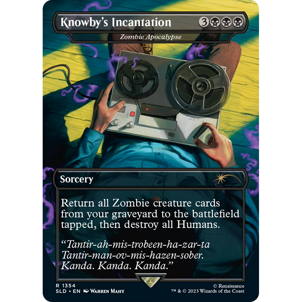 Knowby's Incantation - Zombie Apocalypse (SLD-1354) - Secret Lair Drop / Knowby's Incantation (Borderless) Foil