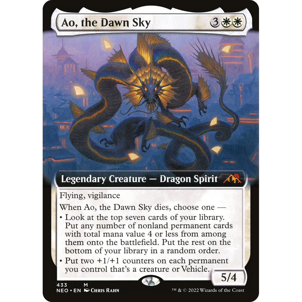Ao, the Dawn Sky (NEO-433) - Kamigawa: Neon Dynasty: (Extended Art) Foil