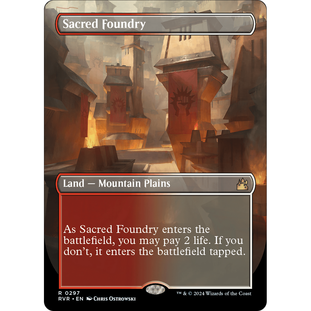 Sacred Foundry (RVR-297) - Ravnica Remastered (Borderless) Foil