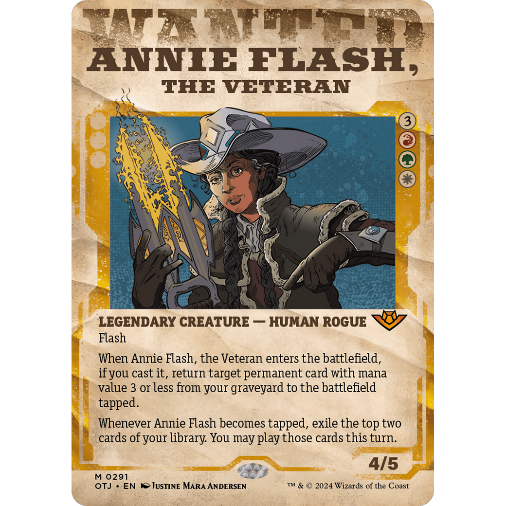 Annie Flash, the Veteran (OTJ-291) - Outlaws of Thunder Junction: (Showcase) (Borderless) Foil
