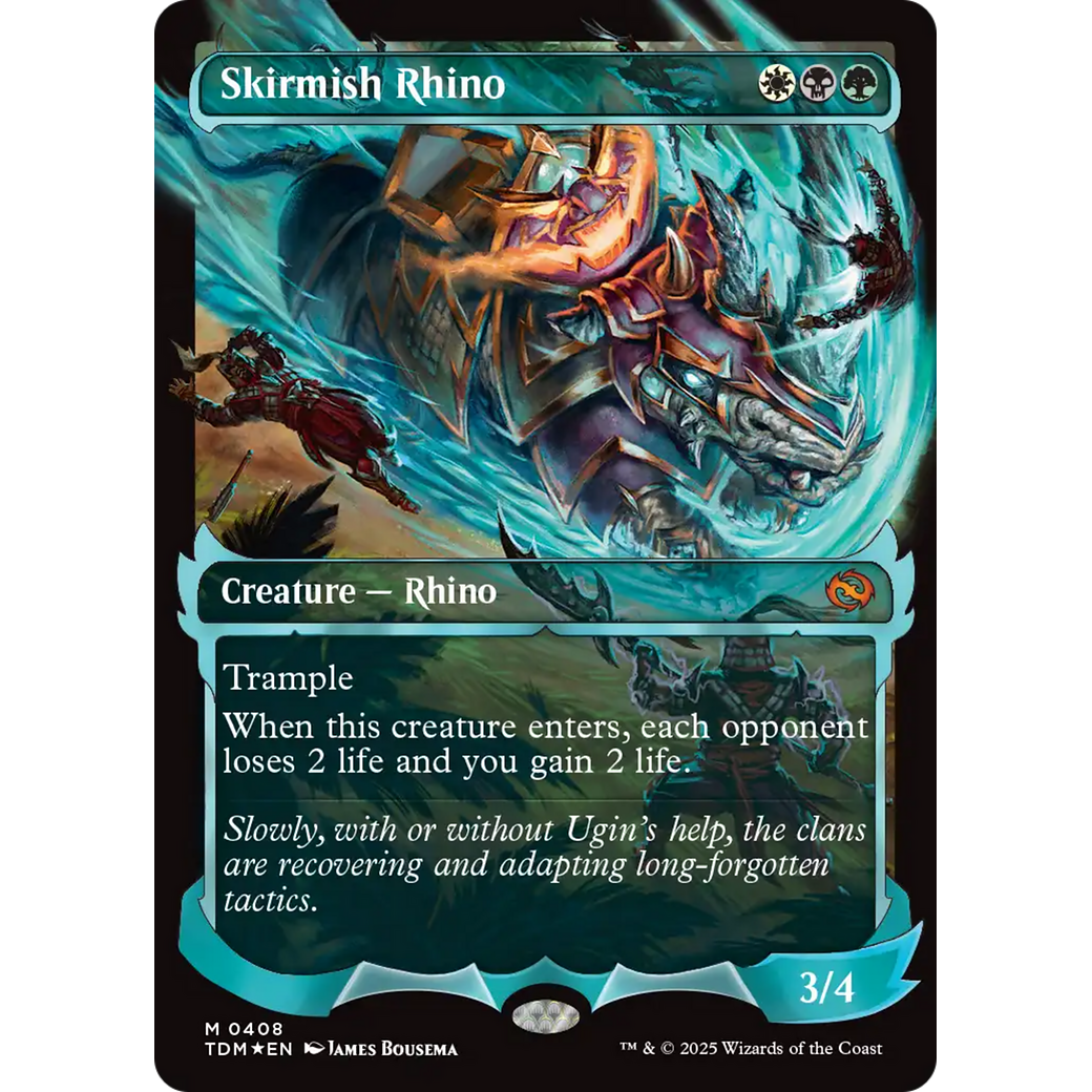 Skirmish Rhino (TDM-408) - Tarkir: Dragonstorm: (Showcase) (Borderless) Foil