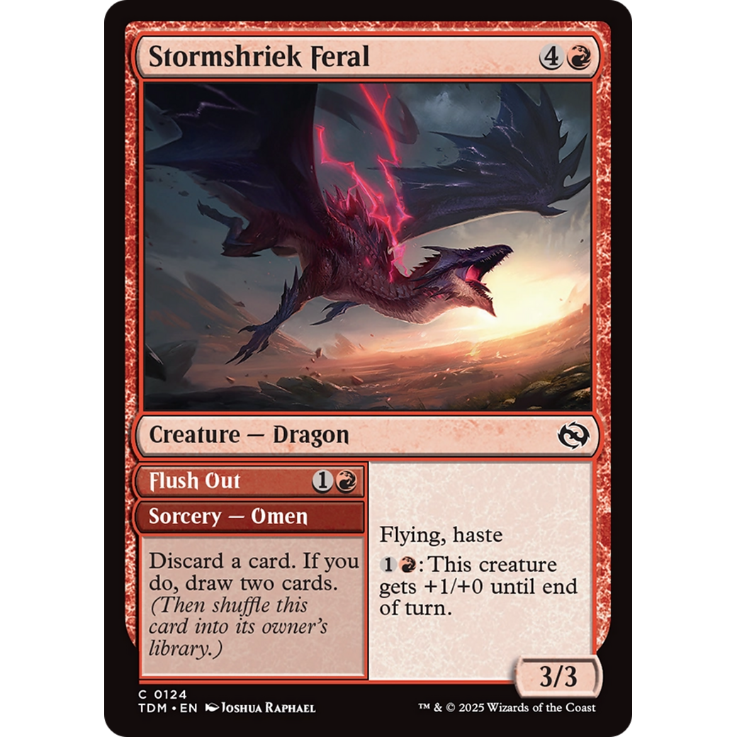 Stormshriek Feral // Flush Out (TDM-124) - Tarkir: Dragonstorm Foil