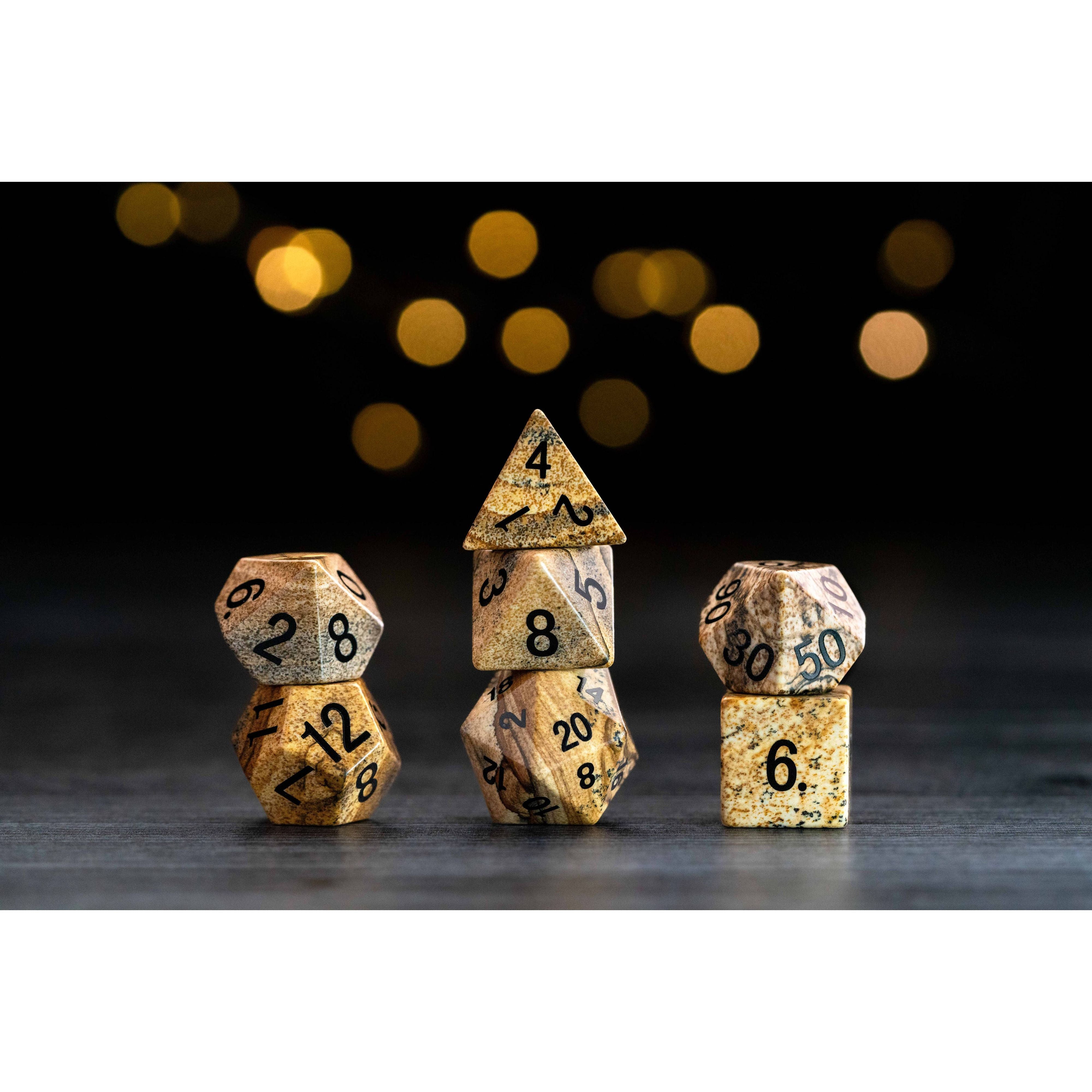 Mystic Mines: Jasper Gemstone Poly Dice Sets