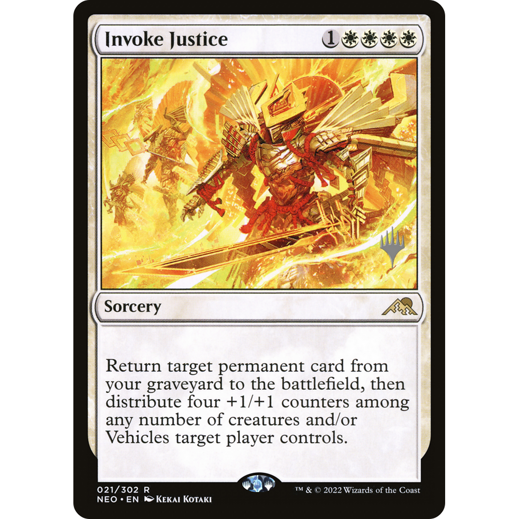 Invoke Justice (PPNEO-21P) - Kamigawa: Neon Dynasty Promos Foil