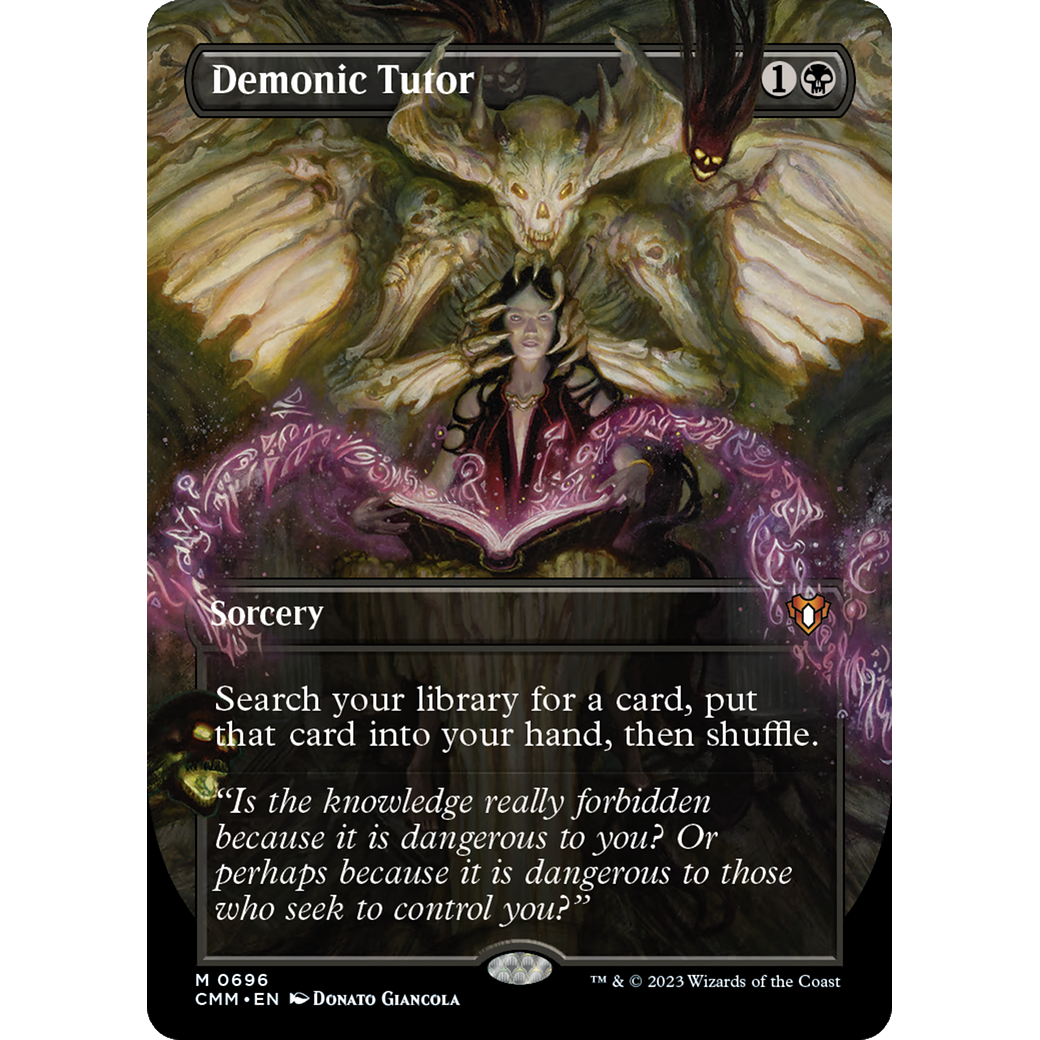 Demonic Tutor (CMM-696) - Commander Masters (Borderless)