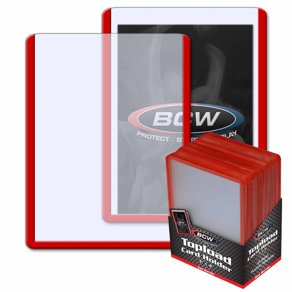 BCW Toploader Card Holder - Red Border