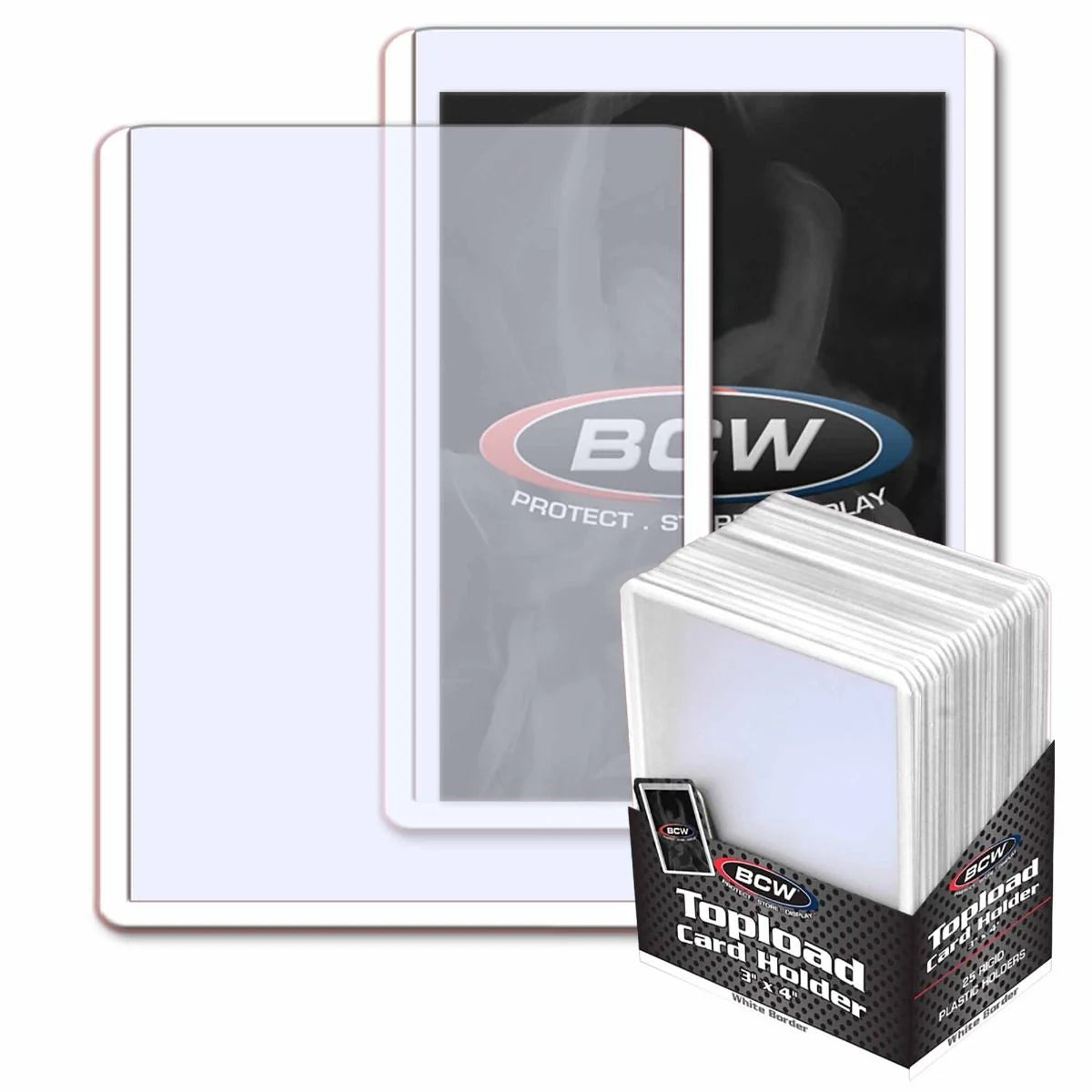 BCW Toploader Card Holder - White Border
