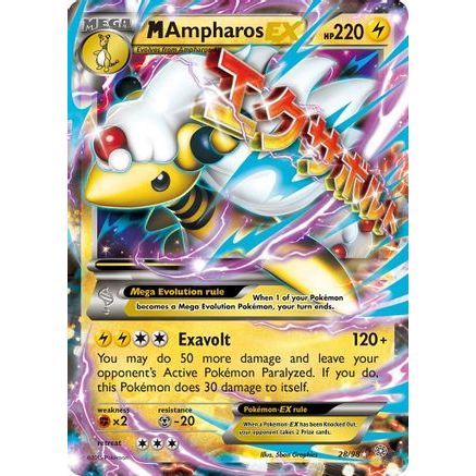 M Ampharos EX 28/98 - XY Ancient Origins Holofoil