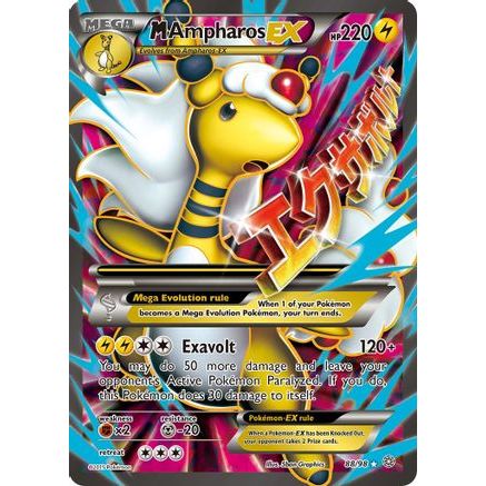 M Ampharos EX (88 Full Art) 88/98 - XY Ancient Origins Holofoil