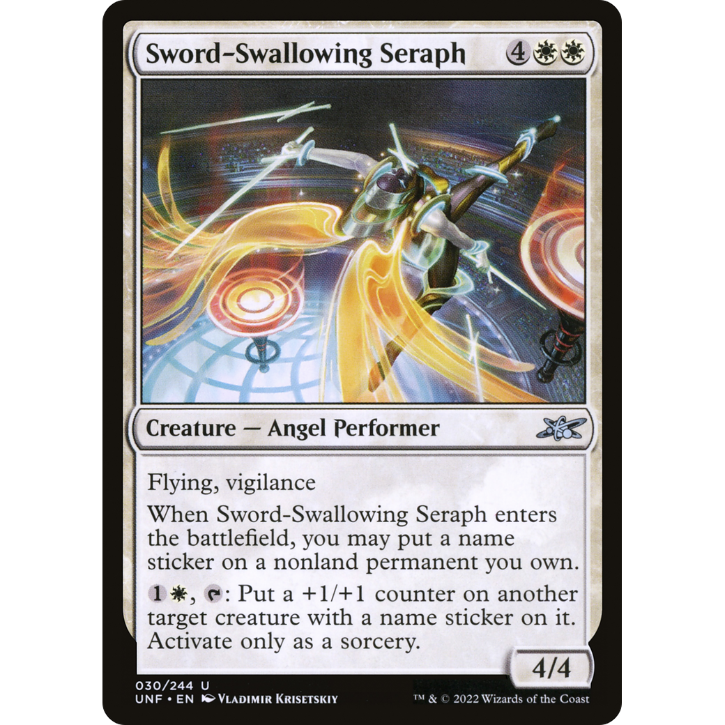Sword-Swallowing Seraph (UNF-030) - Unfinity Foil