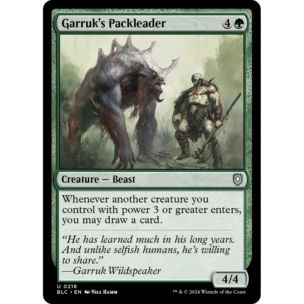 Garruk's Packleader (BLC-218) - Bloomburrow Commander