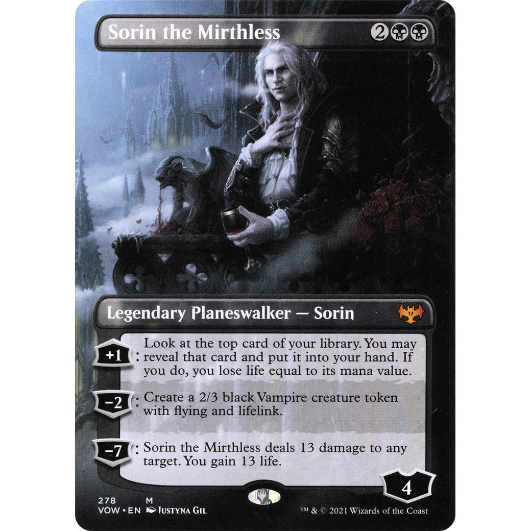 Sorin the Mirthless (Borderless) (VOW-278) - Innistrad: Crimson Vow (Borderless)