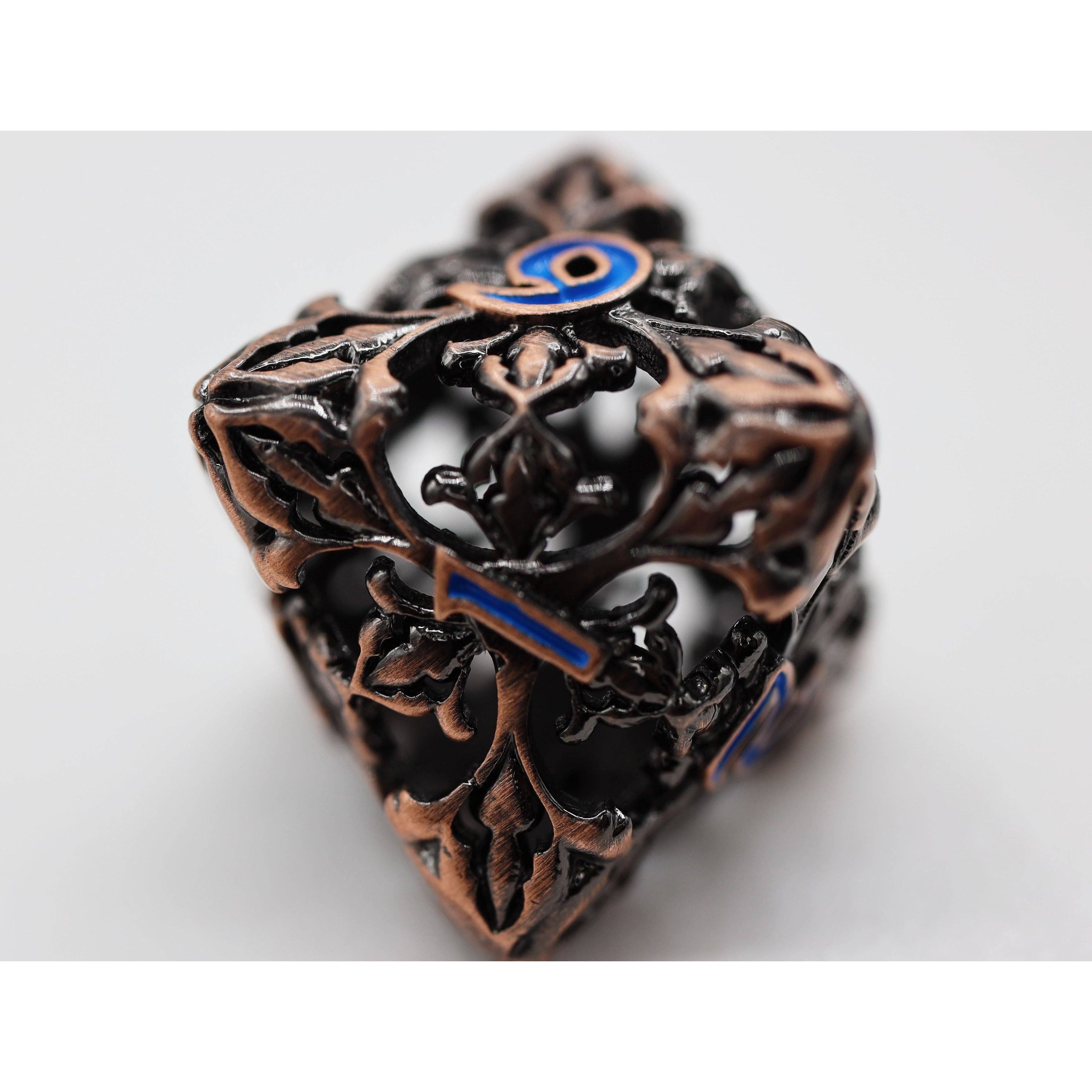 Fleur de Lis: Copper Azul - Hollow Metal RPG Dice Set