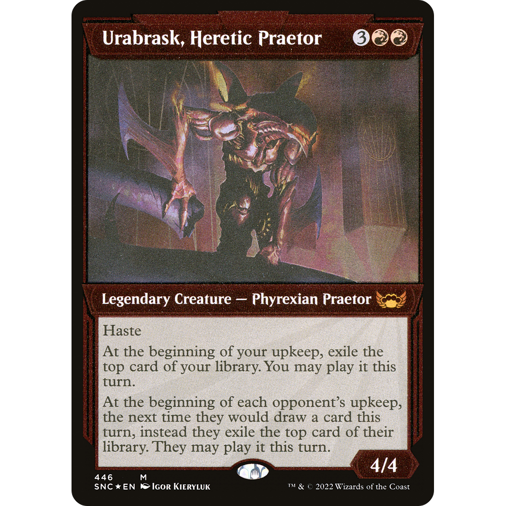 Urabrask, Heretic Praetor (Showcase) (Foil Etched) (SNC-446) - Streets of New Capenna: (Showcase) Foil